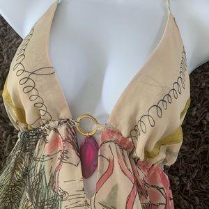 Flowy halter dress with gem